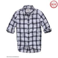 heren abercrombie fitch plaid lang overhemd moose logo wit zwart Store Arnhem kewlc272